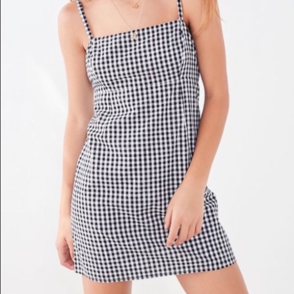 Urban Outfitters Navy and White Gingham Dress